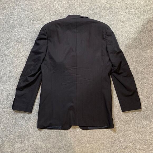Vintage Hugo Boss Blazer Mens 42L Long Indigo Blue Wool Einstein Sigma Made USA - Picture 11 of 14
